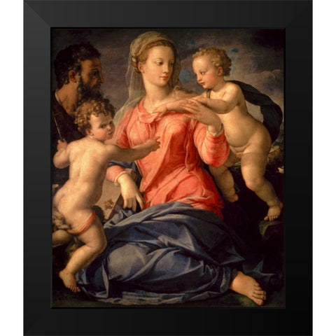 The Holy Family Black Modern Wood Framed Art Print by Bronzino, Agnolo