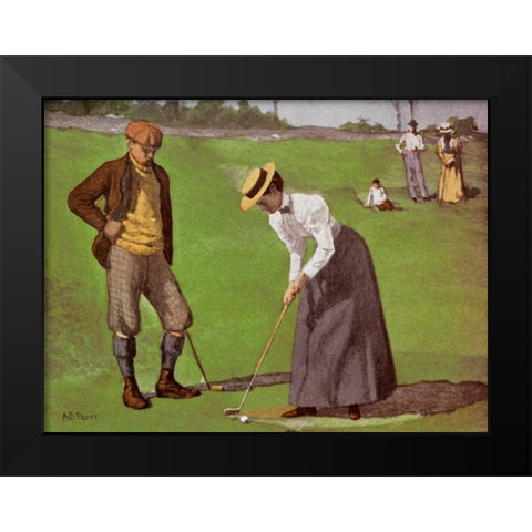 Twosome Black Modern Wood Framed Art Print by Frost, Arthur Burdett