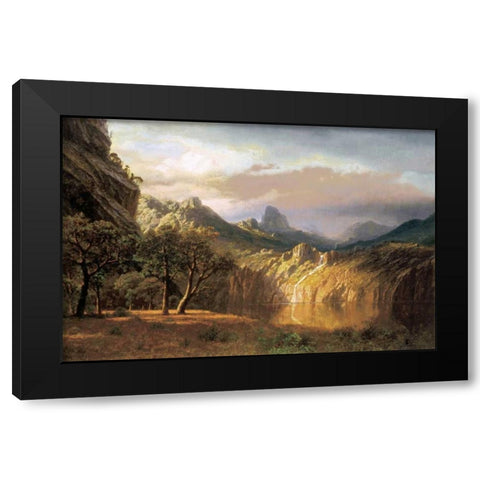 In the Valley Black Modern Wood Framed Art Print by Bierstadt, Albert