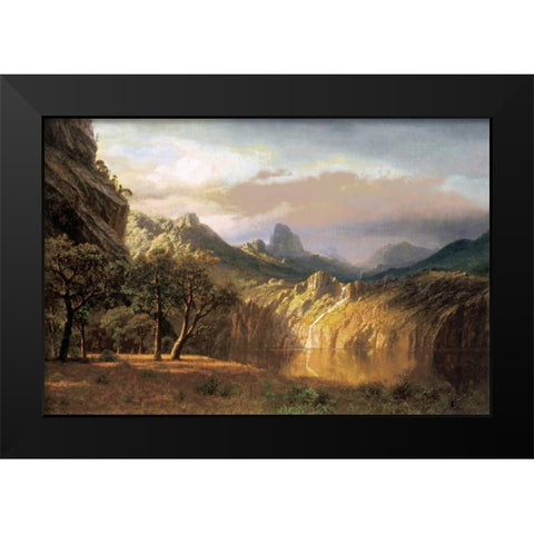 In the Valley Black Modern Wood Framed Art Print by Bierstadt, Albert