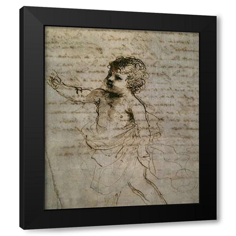 Sketch of a Child Black Modern Wood Framed Art Print by Guercino