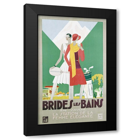 Brides Les Bains, PLM Black Modern Wood Framed Art Print by Benigni, Leon