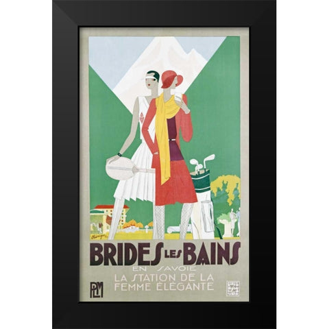 Brides Les Bains, PLM Black Modern Wood Framed Art Print by Benigni, Leon