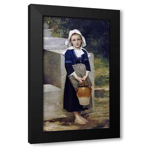La Fille DEau Black Modern Wood Framed Art Print with Double Matting by Bouguereau, William-Adolphe