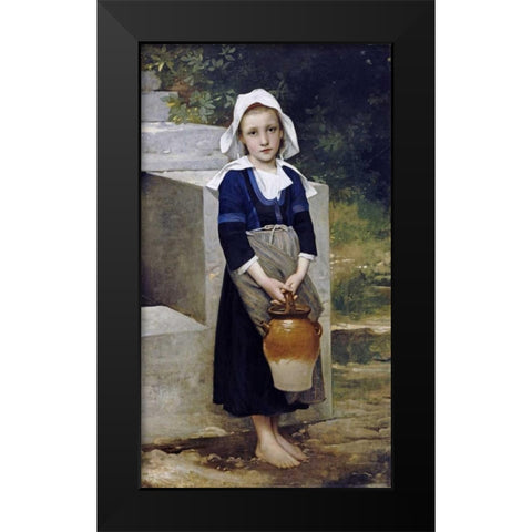 La Fille DEau Black Modern Wood Framed Art Print by Bouguereau, William-Adolphe