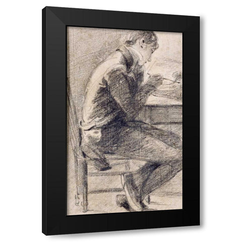 Portrait of An Artist Sketching Black Modern Wood Framed Art Print with Double Matting by Constable, John