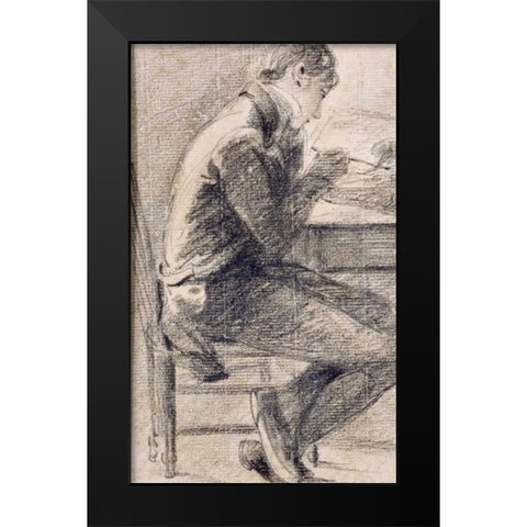 Portrait of An Artist Sketching Black Modern Wood Framed Art Print by Constable, John