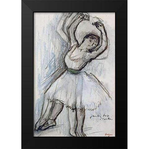 Study of a Dancer Black Modern Wood Framed Art Print by Degas, Edgar