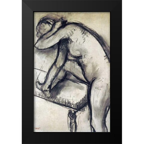 Study of a Dancer Black Modern Wood Framed Art Print by Degas, Edgar