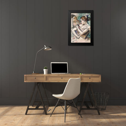 Danseuse Black Modern Wood Framed Art Print by Degas, Edgar