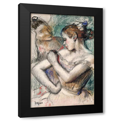 Danseuse Black Modern Wood Framed Art Print with Double Matting by Degas, Edgar