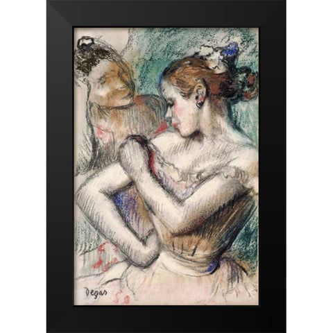 Danseuse Black Modern Wood Framed Art Print by Degas, Edgar
