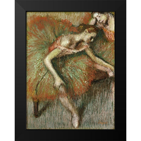 Dancers Black Modern Wood Framed Art Print by Degas, Edgar