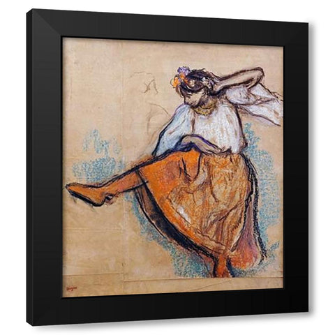 The Russian Dancer Black Modern Wood Framed Art Print with Double Matting by Degas, Edgar
