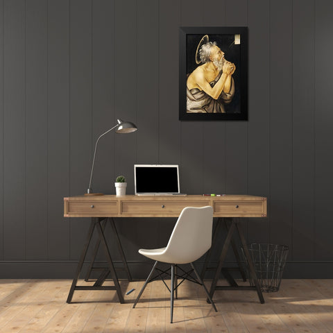 Saint Jerome Black Modern Wood Framed Art Print by Lippi, Filippo