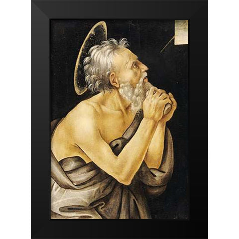 Saint Jerome Black Modern Wood Framed Art Print by Lippi, Filippo