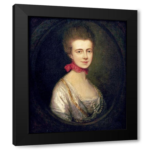 Portrait of Miss Boone Black Modern Wood Framed Art Print by Gainsborough, Thomas