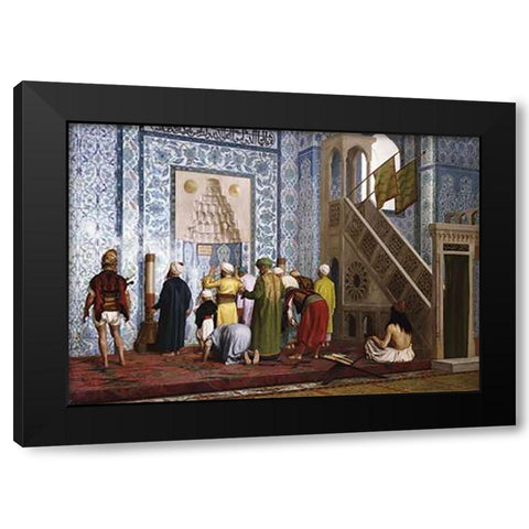 The Blue Mosque. Black Modern Wood Framed Art Print by Gerome, Jean Leon