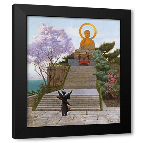 Japanese Imploring a Divinity Black Modern Wood Framed Art Print by Gerome, Jean Leon