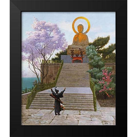 Japanese Imploring a Divinity Black Modern Wood Framed Art Print by Gerome, Jean Leon