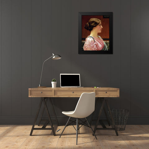 Cleonice Black Modern Wood Framed Art Print by Godward, John William
