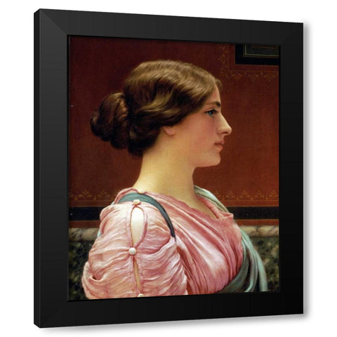 Cleonice Black Modern Wood Framed Art Print by Godward, John William