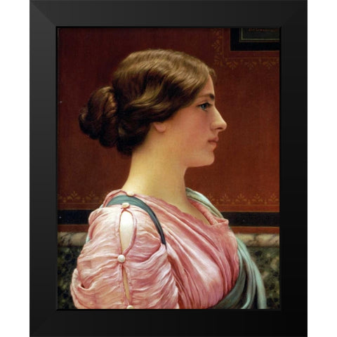 Cleonice Black Modern Wood Framed Art Print by Godward, John William