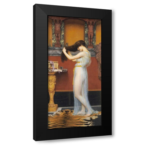 The Toilet Black Modern Wood Framed Art Print with Double Matting by Godward, John William