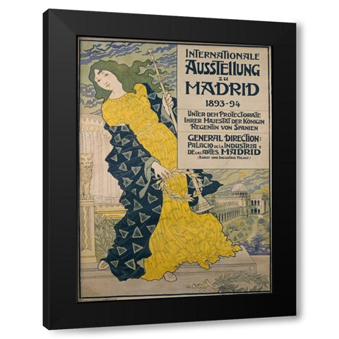 Internationale Ausstellung Zu Madrid Black Modern Wood Framed Art Print by Grasset, Eugene