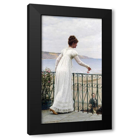 A Favour Black Modern Wood Framed Art Print by Leighton, Edmund Blair