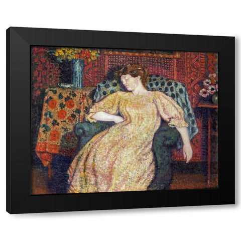 Sleeping Black Modern Wood Framed Art Print with Double Matting by Lemmen, Georges