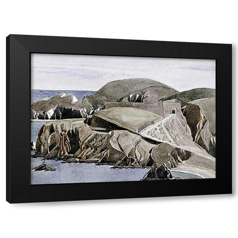 The Road Through The Rocks Black Modern Wood Framed Art Print by Mackintosh, Charles Rennie