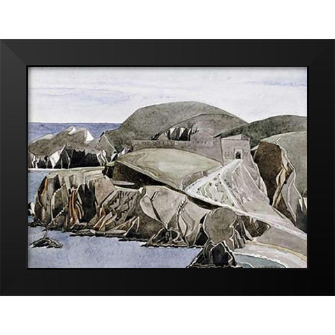 The Road Through The Rocks Black Modern Wood Framed Art Print by Mackintosh, Charles Rennie