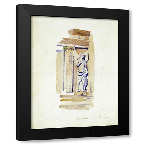 Study of an Angel Statue Black Modern Wood Framed Art Print by Mackintosh, Charles Rennie