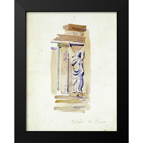 Study of an Angel Statue Black Modern Wood Framed Art Print by Mackintosh, Charles Rennie