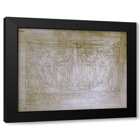 Diploma of Honour Design Black Modern Wood Framed Art Print with Double Matting by Mackintosh, Charles Rennie