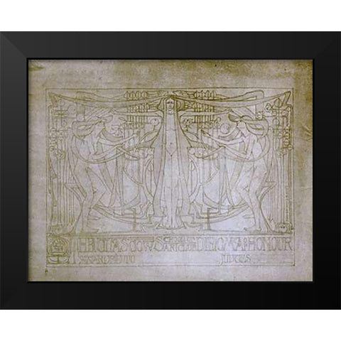 Diploma of Honour Design Black Modern Wood Framed Art Print by Mackintosh, Charles Rennie