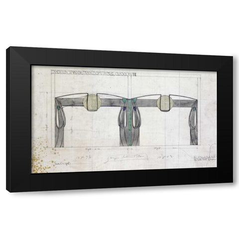 Design For An Exhibition Black Modern Wood Framed Art Print with Double Matting by Mackintosh, Charles Rennie