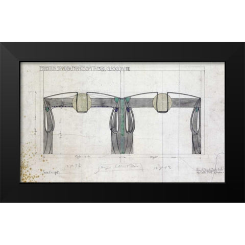 Design For An Exhibition Black Modern Wood Framed Art Print by Mackintosh, Charles Rennie