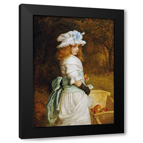 Pomona Black Modern Wood Framed Art Print by Millais, John Everett