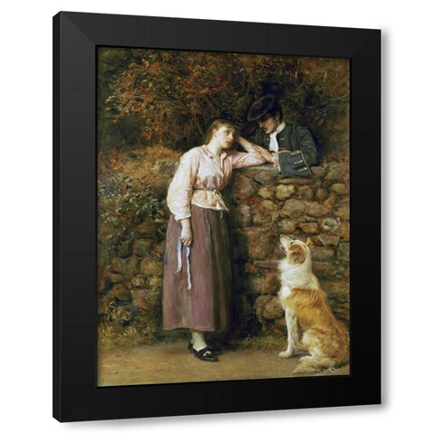 Effie Deans Black Modern Wood Framed Art Print by Millais, John Everett