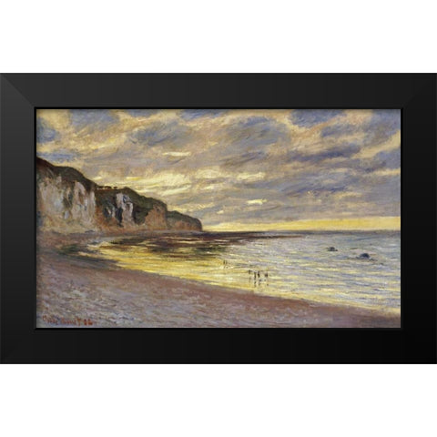 Pointe de Lailly, maree basse Black Modern Wood Framed Art Print by Monet, Claude