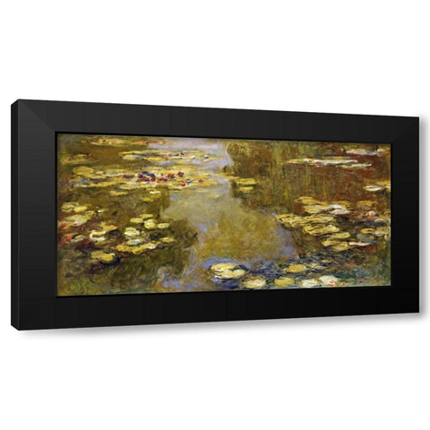 The Lily Pond Black Modern Wood Framed Art Print with Double Matting by Monet, Claude