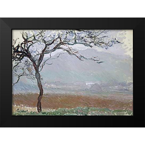 Giverny Countryside Black Modern Wood Framed Art Print by Monet, Claude