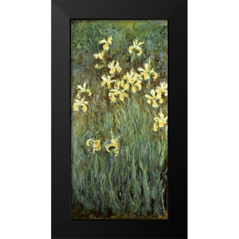 Iris jaunes Black Modern Wood Framed Art Print by Monet, Claude