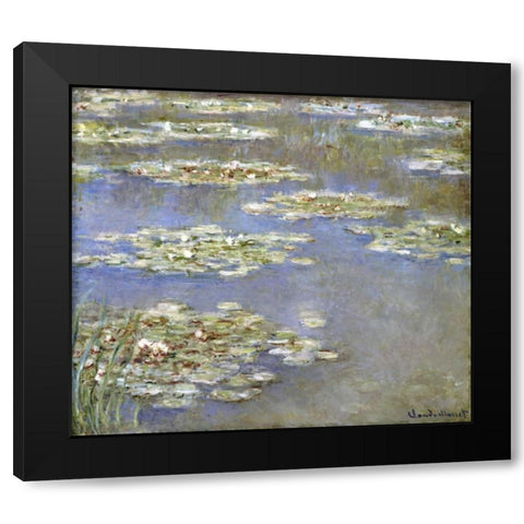 Nympheas, 1905 Black Modern Wood Framed Art Print with Double Matting by Monet, Claude