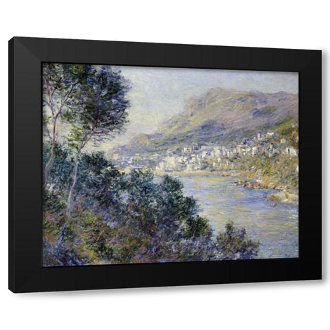 A View of Cape Martin, Monte Carlo Black Modern Wood Framed Art Print with Double Matting by Monet, Claude