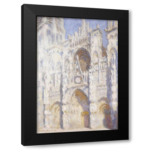 Rouen Cathedral in the Afternoon - The Gate in Full Sun Black Modern Wood Framed Art Print with Double Matting by Monet, Claude