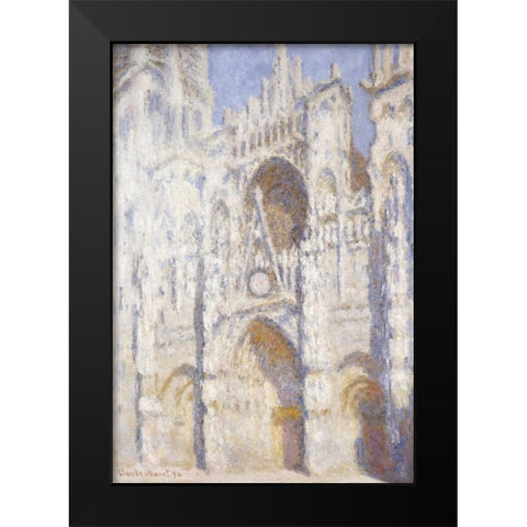 Rouen Cathedral in the Afternoon - The Gate in Full Sun Black Modern Wood Framed Art Print by Monet, Claude