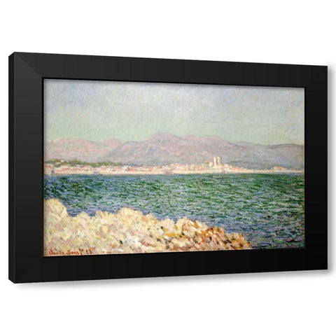 Golfe dAntibes Black Modern Wood Framed Art Print with Double Matting by Monet, Claude